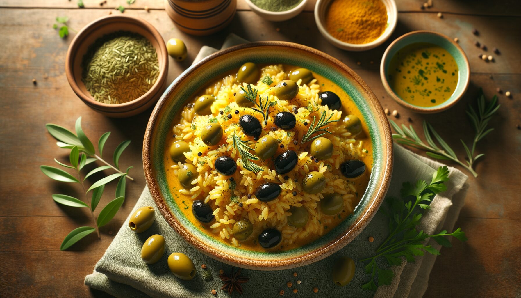 Curryreis mit Oliven